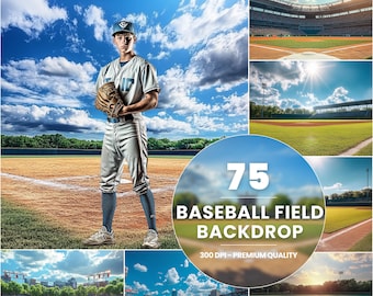 75 Baseball Field Digital Backdrop: Sports Photography Background (Digital Download)