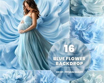 Fine Art Floral Blue Digital Backdrops Maternity Backdrop Overlays Photography Digital Background Photoshop Textures
