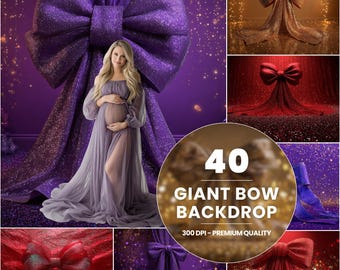 40 Giant Bow Digital Backdrop: Elegant Events, Maternity, Wedding (Digital Download)