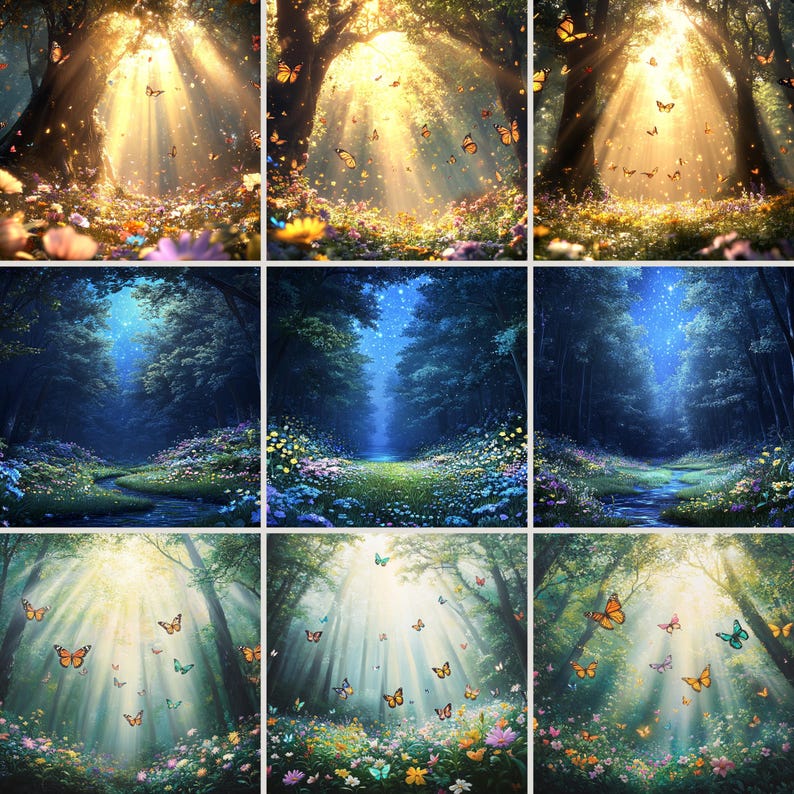 52 Forest Scene Backdrops: Spring Landscape Art (digital Download) - Etsy