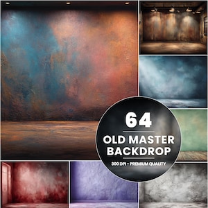 64 Old Master Photography Backgrounds: Fine Art Textures, Beige Digital Backdrops (Digital Download)