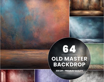 64 Old Master Photography Backgrounds: Fine Art Textures, Beige Digital Backdrops (Digital Download)