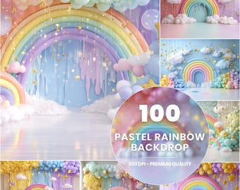 Papier Peint Arc-en-ciel | Nuages, Arc-en-ciel Avec Pluie Sur Fond Ble