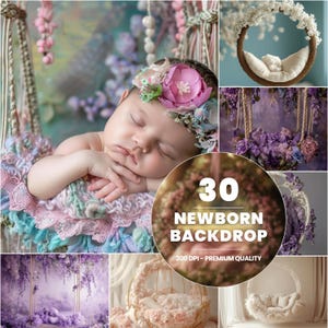 30 Neugeborene Kulisse, Großes Bündel, Neutral Neugeborene Digitale Hintergründe, Baby Digital, Boho, Blumen, Minimal, rustikales Paket