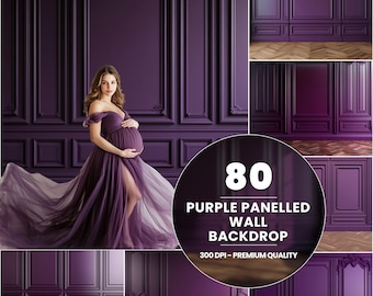 80 Purple Panel Wall Digital Backdrops: Maternity Photography (Digital Download)