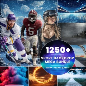 1250+ Sport Digital Backdrops: Photography Backgrounds Bundle (Digital Download)