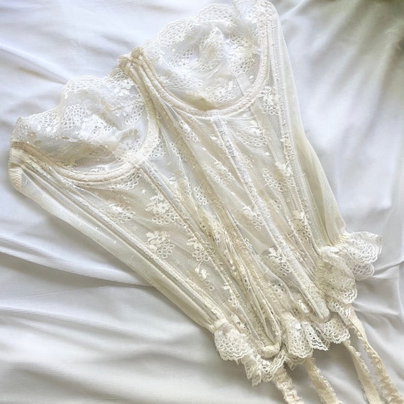 Vintage 70s Victoria’s Secret lace bustier corset