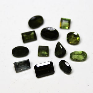 Natural GREEN TOURMALINE Mix Gemstone, Measurements 7x5 to 4x4 MM, 7 Carat, Tourmaline Loose Faceted Stone, Tourmaline Cut 12 Pieces Lot
