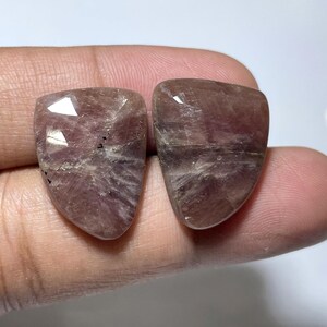 Natural SAPPHIRE Pair, Rose Cut Slices Gemstone, Sapphire Faceted Slices, Measurements 22x17 MM, 46 Cts, Bio Sapphire Pair Gemstone.