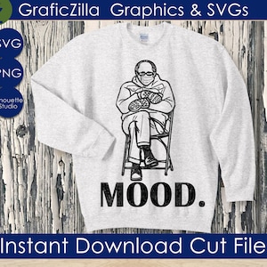 Bernie SVG, Bernie Sanders Mood svg, PNG Instant Download, Silhouette Cricut Sublimation, Inauguration, Mittens, Bernie Sitting, Trending
