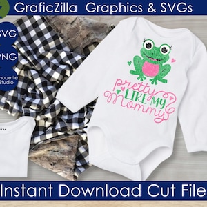Pretty Like My Mommy SVG, também conhecido como svg, rosa e verde, Alpha Kappa Alpha, Sapo, Futuro também conhecido como Silhueta de arquivo de download instantâneo Cricut Sublimation