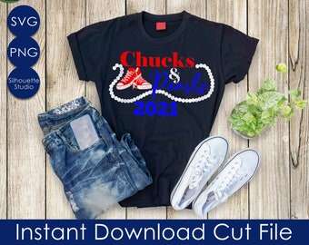 Chucks and Pearls SVG, Chucks svg, PNG Instant Download, Silhouette Cricut Sublimation, Kamala Harris, Inauguration, Vice President, AKA