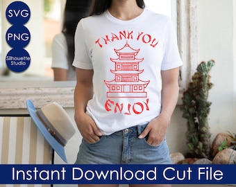 Thank You Enjoy Svg, Chinese Takeout SVG, Fried Rice SVG, Instant Download Silhouette Cricut Sublimation, Couples, Funny Tshirt, Trending
