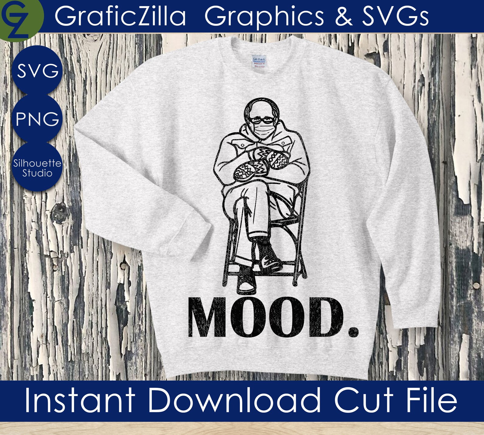 Bernie SVG, Bernie Sanders Mood Svg, PNG Instant Download, Silhouette ...