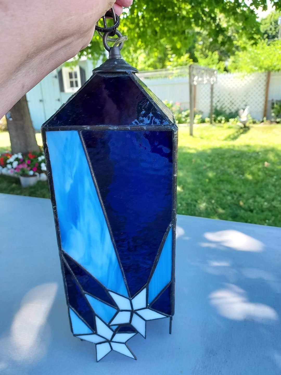 Stained Glass Light Fixture. Shooting Star Motif. Etsy