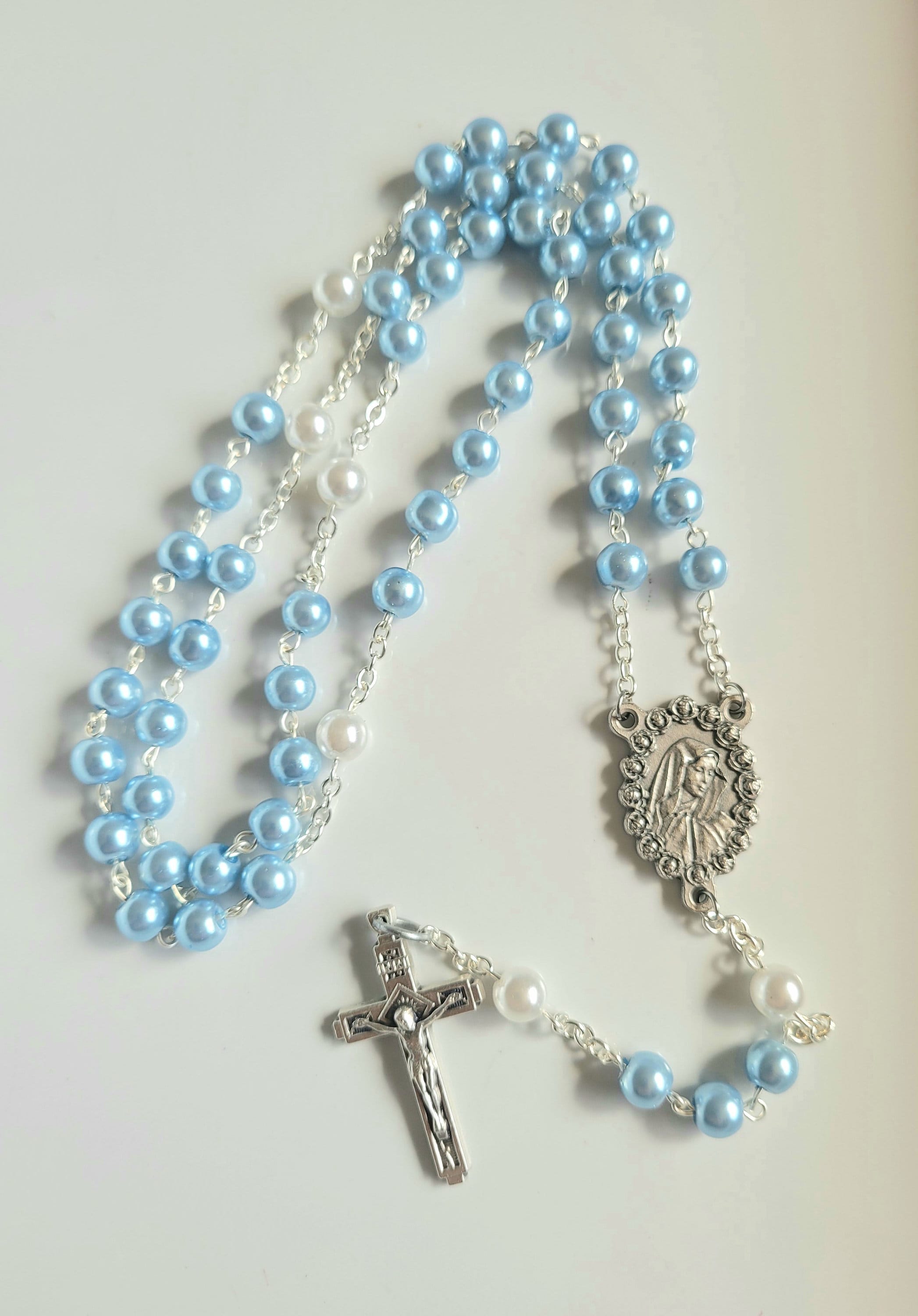 Light Blue Rosary Etsy