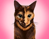 Cat Portraits, Custom Digital Pet Portraits for Every Occassion (Simple Style)