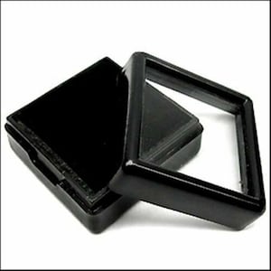 12 Pcs 4X4 Cm Black Gem Display Plastic Box conteneurs de stockage pour Gems & Diamond, Glass Box Gem Box, Gemstone Box, Gemstone Display box