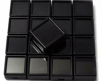 120 Pcs 3 X 3 Cm  Black Gem Display Plastic Box storage containers  Gems & Diamond, Glass Box Gem Box, Gemstone Box, Free Expedite Shipping