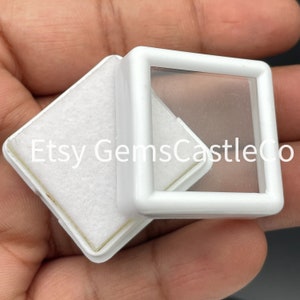 240 pièces, 3 x 3 cm, boîte en plastique blanche de présentation de gemmes, gemmes et diamants, boîte en verre de gemmes, boîte de pierres précieuses, livraison express gratuite