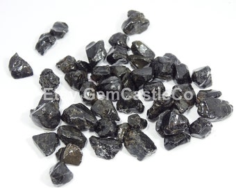Natural Black Spinel Gemstone Raw,Random Raw Crystal,Undrilled Gemstones Tiny Black Rough 50 Pieces Spinel Rough,Size 4-6 MM Raw Spinel