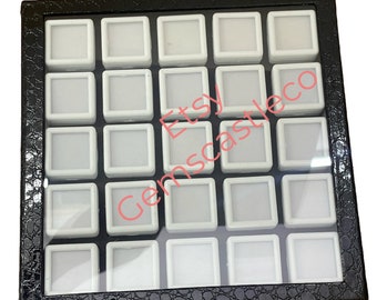 Gemstone Display Tray for  3 X 3 Cm  Gem Display Plastic Box storage containers  Gems & Diamond, Glass Box Gem Box, Gemstone Box