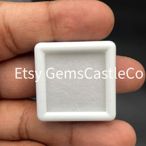 20 boîtes de rangement en plastique blanc de 3 x 3 cm pour pierres précieuses et diamants, boîte en verre, boîte de pierres précieuses, boîte de pierres précieuses, boîte de présentation de pierres précieuses