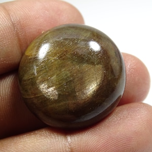 75 cts Natural Untreated Sapphire Round Shape 26 mm Golden Brown Chocolate SAPPHIRE Gemstone Cabochon