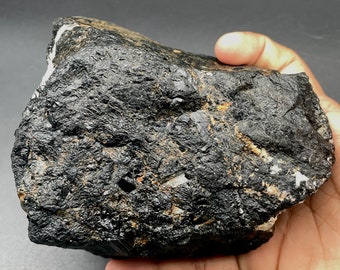 Raw Black Tourmaline Stone: Rough Quartz Crystal for Meditation & Healing