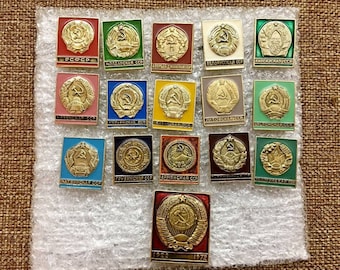 Rare USSR Heritage - Set of 16 Vintage Badges