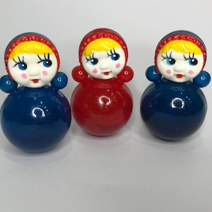 Nevalyashka Rolly Polly Doll, Set of 3 nevalyashka, Nostalgic Gift, Small Toy for toddlers, Russian vintage toy