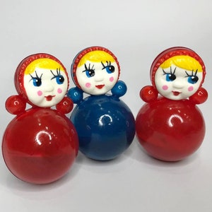 Rolly Polly, Nevalyashka, Set of 3 small Rolly Polly Doll Nostalgic Gift, Small Toy for toddlers, Russian vintage toy