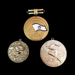 Vintage Ukrainian Athletics Sports Medals: USSR Era Collectibles