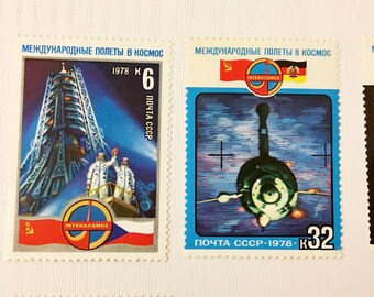 未使用 世界の国々の切手 ロシア連邦 ソビエト連邦 宇宙 飛行船切手45枚 1962年 ソ連 宇宙飛行士 切手 発売当時世界一大きな切手 使用済