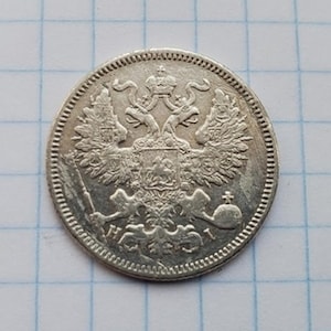 Russisches Reich 20 Kopeken 1868 Silbermünze