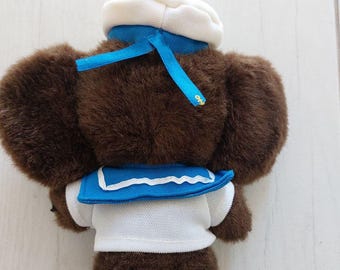 Vintage Plush Cheburashka Toy, Soviet Cartoon Character, 9.8