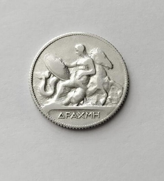 ギリシャ 1ドラクマ 1910年 – ジョージ1世（希少銀貨） - Etsy 日本