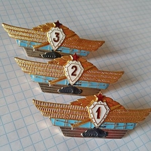 USSR Army Tank Troops Qualification Badges – Military Class 1, 2, 3 Set