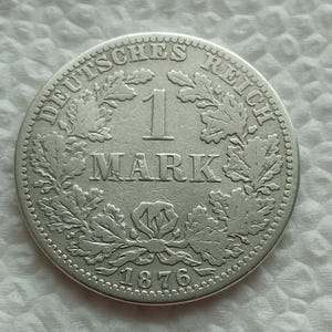 1876 German Empire 1 Mark Silver Coin – Historic Imperial Currency