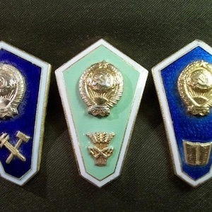 USSR Graduation Badges – Agrarian, Humanitarian, and Technical University Insignia