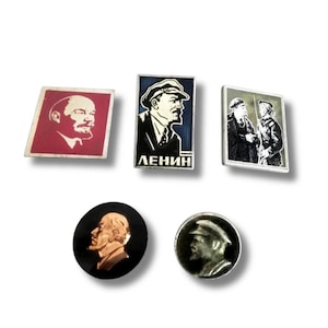Rare Vintage USSR Badges: Lenin's Image Collection