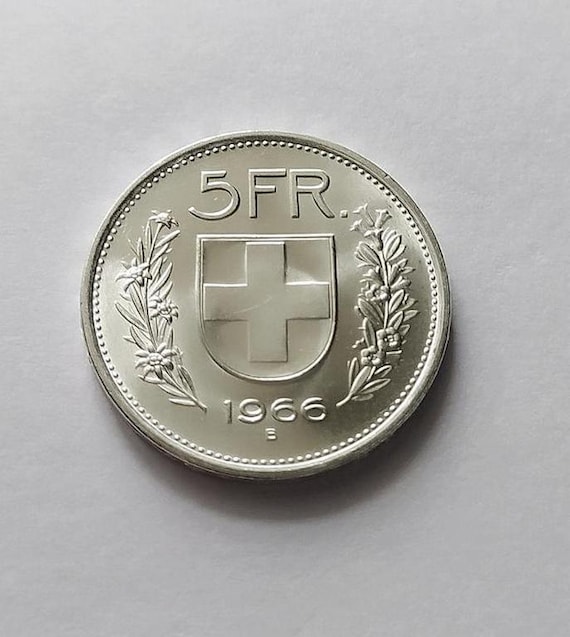 1966年 スイス 5フラン銀貨 – ヘルベティアデザイン - Etsy 日本