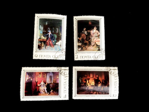 ソ連のヴィンテージ切手: 国立トレチャコフ美術館 - 画家フェドトフ