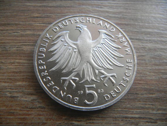 Vintage 1983 Germany 5 Marks Coin: Martin Luther Anniversary