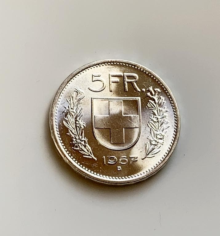1965年 スイス 5フラン銀貨 – ヘルベティアデザイン - Etsy 日本