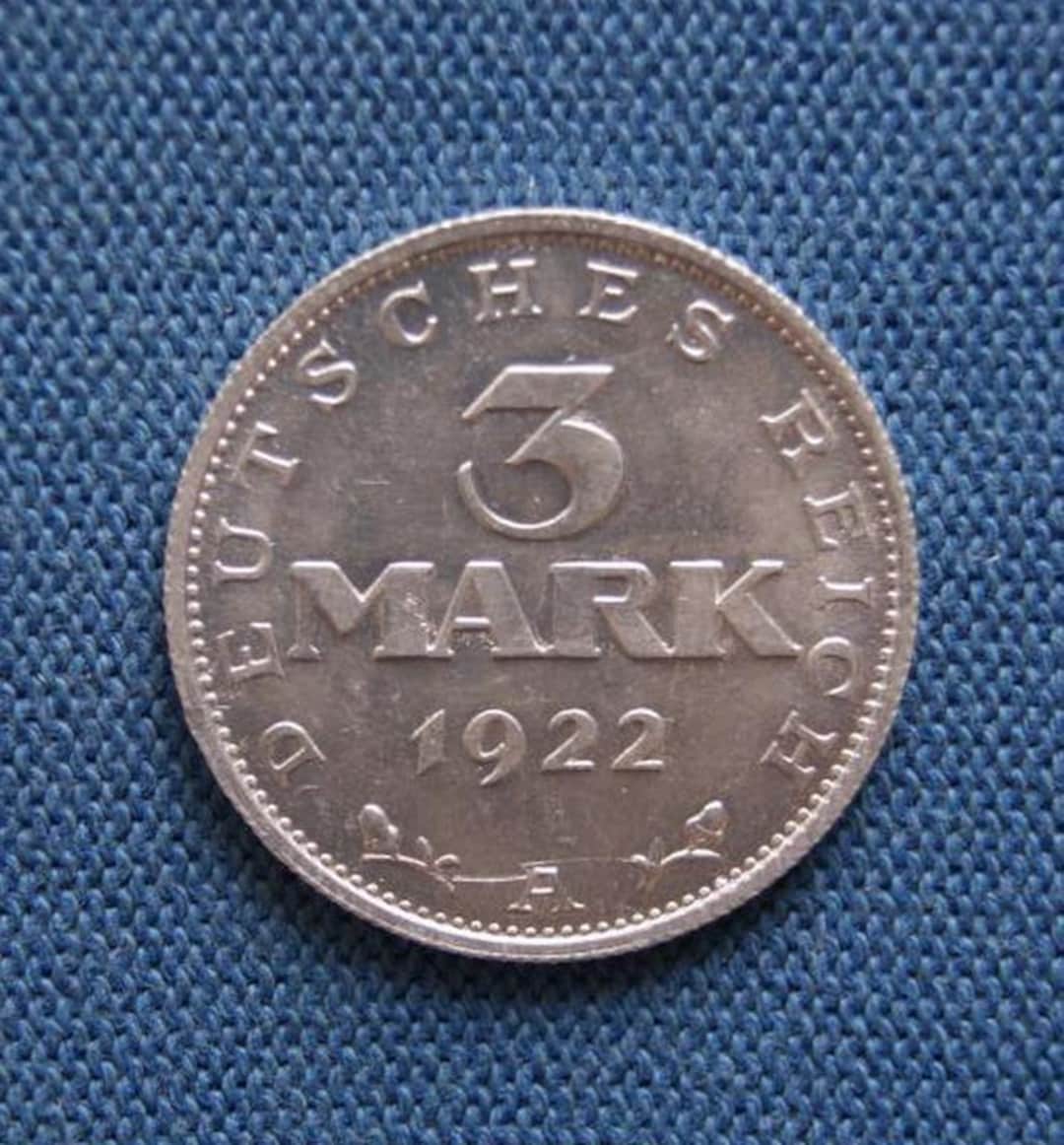 ドイツ 3マルク 1922年 – ワイマール共和国アルミニウム貨幣 - Etsy 日本