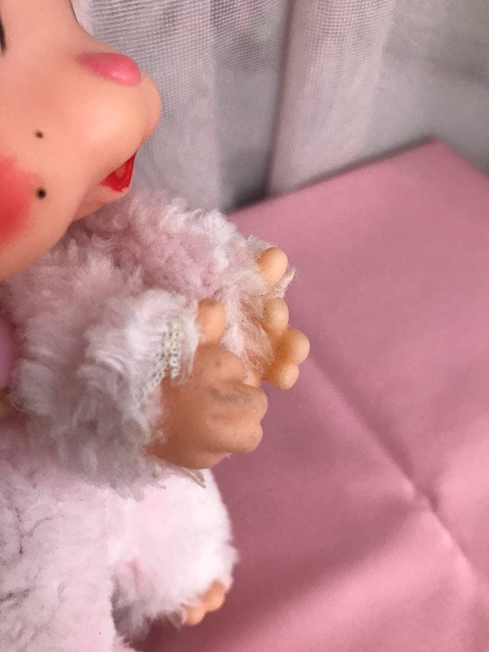 ヴィンテージピンクのモンチッチバニー：1970年代のセキグチぬいぐるみ