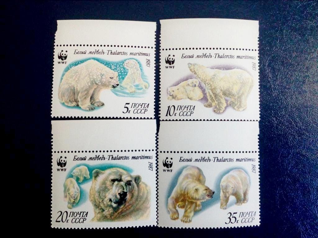 USSR Stamps, 1987 – Polar Bears Fauna Series - Etsy