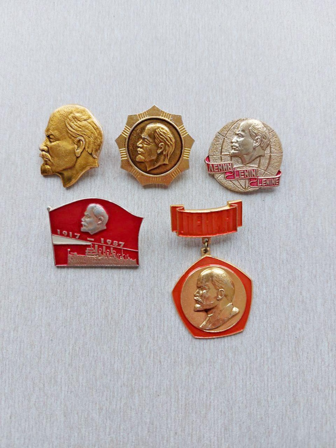 旧ソ連時代70s ヴィンテージCCCP勲章バッジ6個セットロシア共産主義