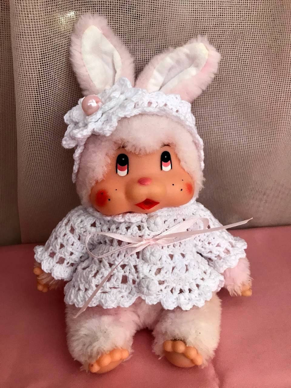 Ensemble vêtements kiki Monchhichi lapin